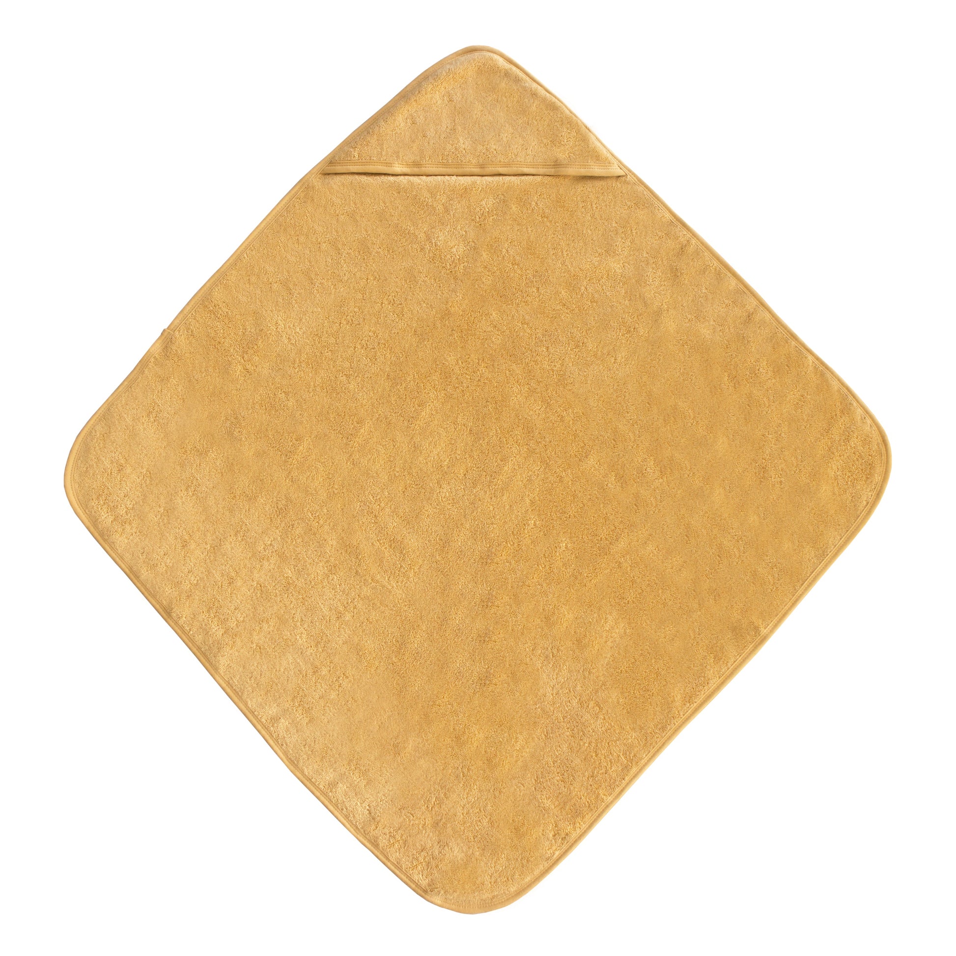 Badcape met kap van Mushie, in de kleur geel, gemaakt van 100% biologisch katoen