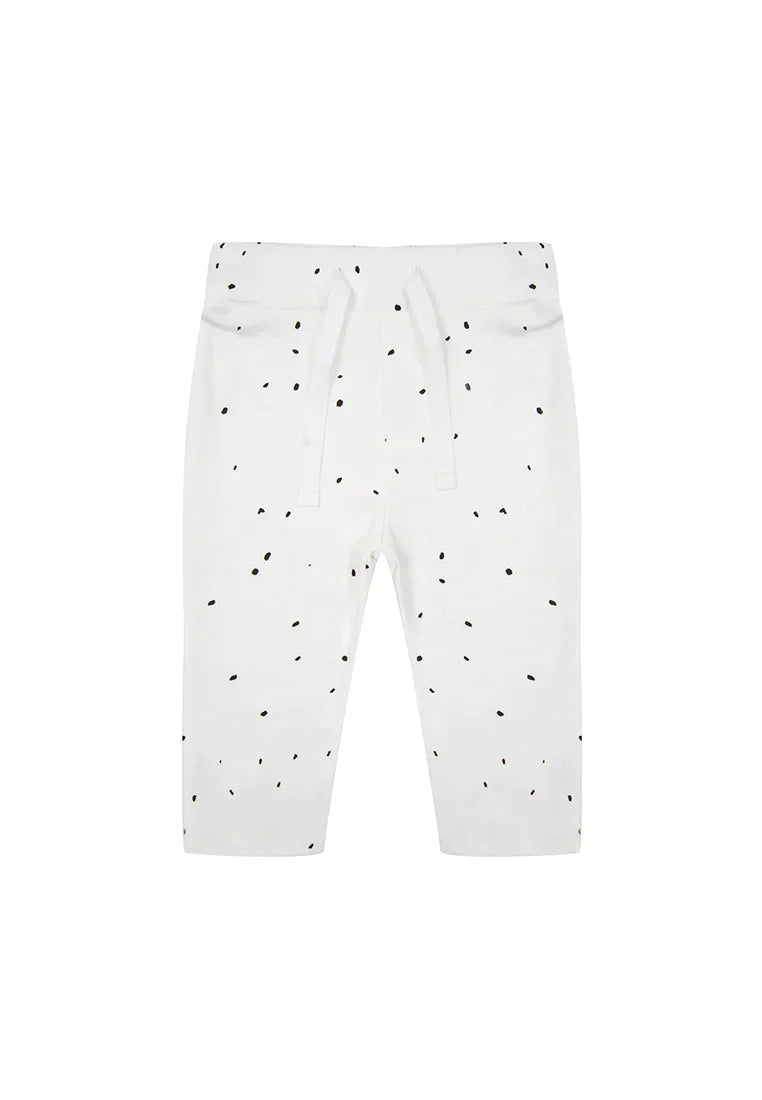 Een legging met dots print van Little Indians in de kleur wit, gemaakt van 100% biologisch katoen.